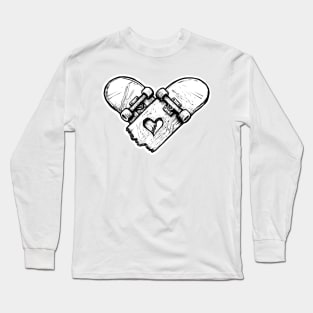 Broken Board Heart Long Sleeve T-Shirt